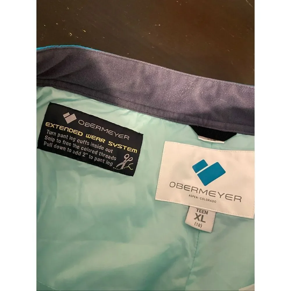 Obermeyer XL (18) teen blue ski pants winter extended wear system bottoms snow